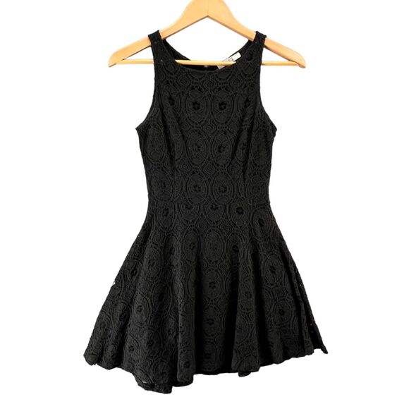 BB Dakota Renley Dress Women XS Black Lace Fit Flare Mini Party Evening Feminine - Picture 2 of 14